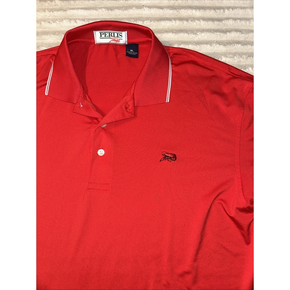 Perlis Crawfish Performance Men's Polo Golf Shirt Red Size XL